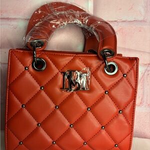 Badgley Mischka Orange Quilted Mini Bag